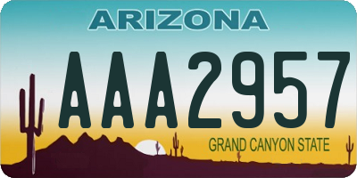 AZ license plate AAA2957