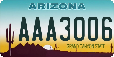 AZ license plate AAA3006