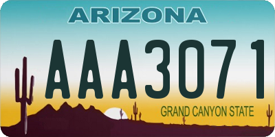 AZ license plate AAA3071
