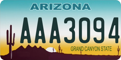 AZ license plate AAA3094