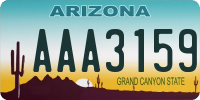 AZ license plate AAA3159