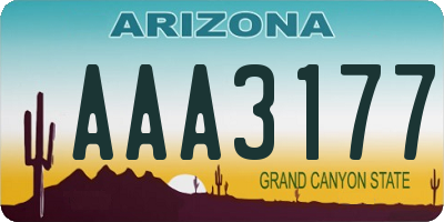 AZ license plate AAA3177