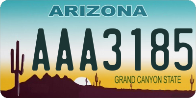 AZ license plate AAA3185