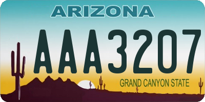 AZ license plate AAA3207