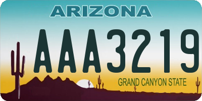 AZ license plate AAA3219