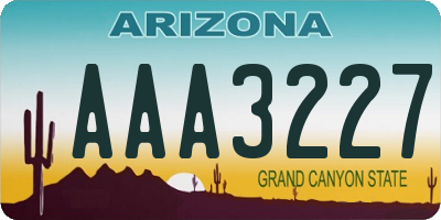 AZ license plate AAA3227