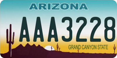 AZ license plate AAA3228