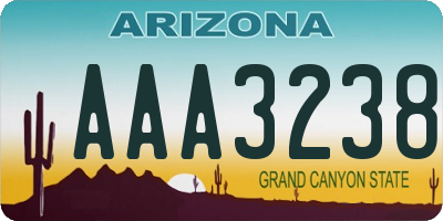 AZ license plate AAA3238