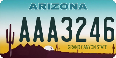 AZ license plate AAA3246