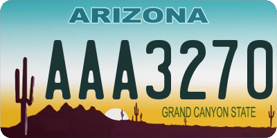 AZ license plate AAA3270