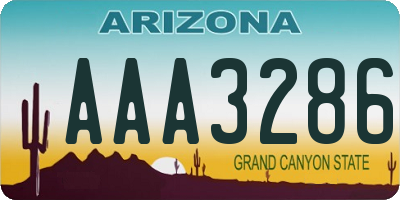 AZ license plate AAA3286