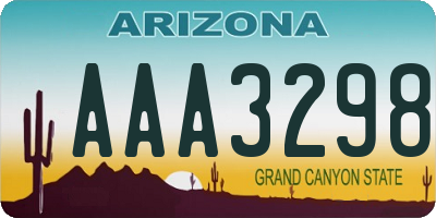 AZ license plate AAA3298