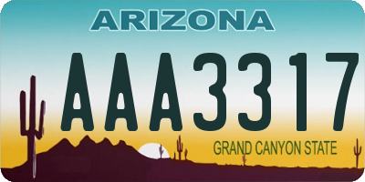 AZ license plate AAA3317