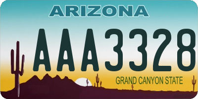 AZ license plate AAA3328