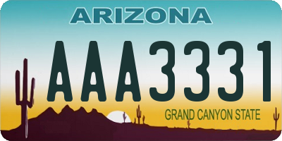 AZ license plate AAA3331
