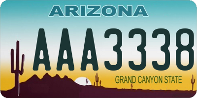 AZ license plate AAA3338
