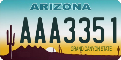 AZ license plate AAA3351