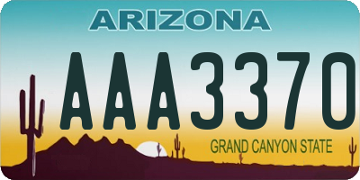 AZ license plate AAA3370