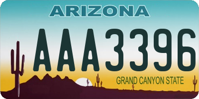 AZ license plate AAA3396