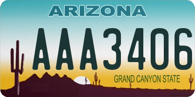 AZ license plate AAA3406