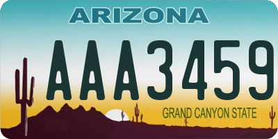 AZ license plate AAA3459