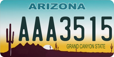 AZ license plate AAA3515