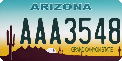 AZ license plate AAA3548