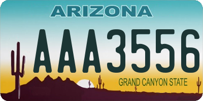 AZ license plate AAA3556