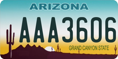 AZ license plate AAA3606