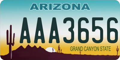 AZ license plate AAA3656
