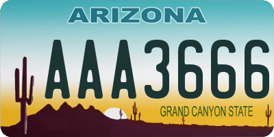 AZ license plate AAA3666