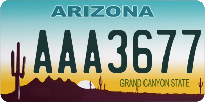 AZ license plate AAA3677
