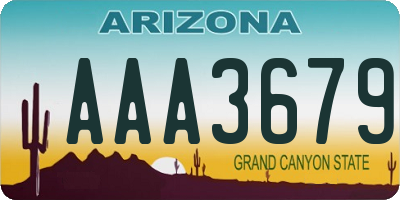 AZ license plate AAA3679