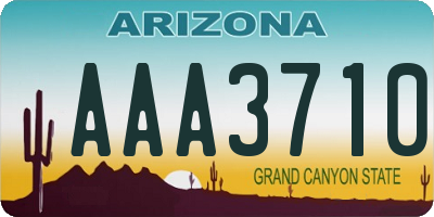 AZ license plate AAA3710