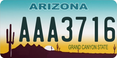 AZ license plate AAA3716