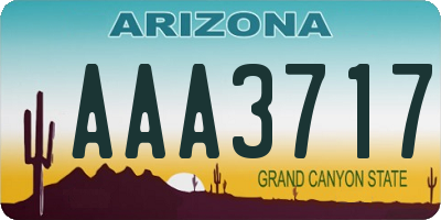 AZ license plate AAA3717