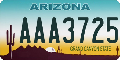 AZ license plate AAA3725