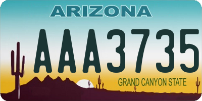AZ license plate AAA3735