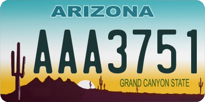 AZ license plate AAA3751