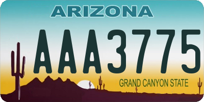 AZ license plate AAA3775