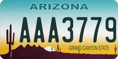 AZ license plate AAA3779