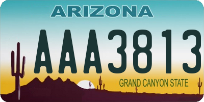 AZ license plate AAA3813