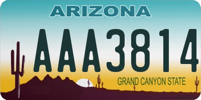 AZ license plate AAA3814