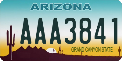 AZ license plate AAA3841