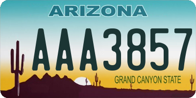 AZ license plate AAA3857