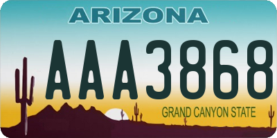 AZ license plate AAA3868