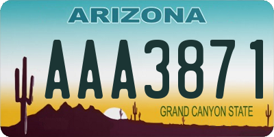 AZ license plate AAA3871