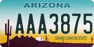 AZ license plate AAA3875