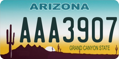 AZ license plate AAA3907