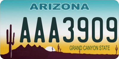 AZ license plate AAA3909